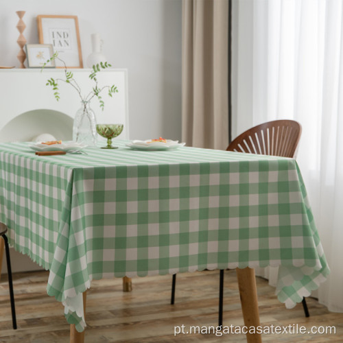 Toca de mesa à prova d'água quadriculada para retângulo